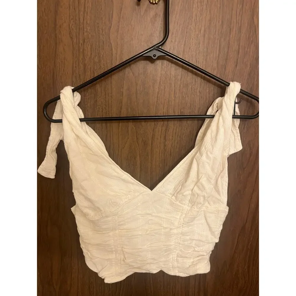 Free People Eva Tie Strap Crop Top, Size M